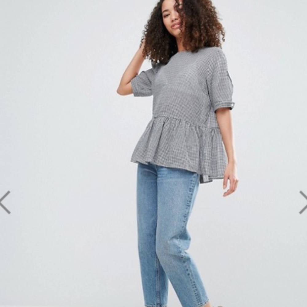 Y.A.S Checky Button Back Top - Picture 2 of 3